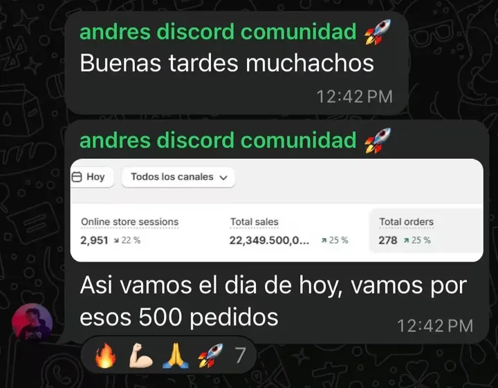 Captura de un estudiante con cerca de 500 pedidos en el día